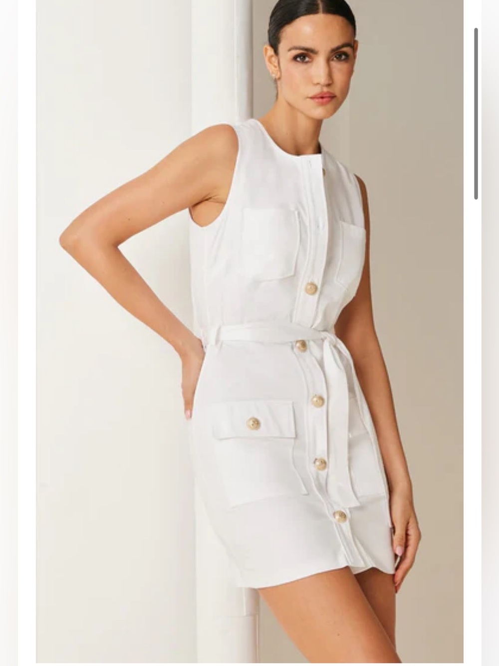 NWT Generation Live size XS Billie Sateen dress in white